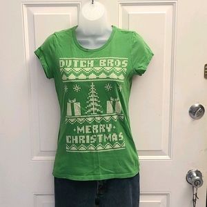 Green Dutch Bros Christmas Tee